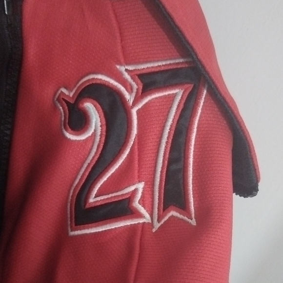 Men's Black and Red " Warm Up Jacket - Picture 14 of 15